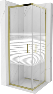 MEXEN RIO SHOWER ENCLOSURE-SQUARE-STRIPES/GOLD