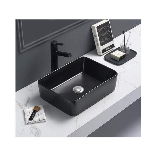 CATIA COUNTERTOP BASIN 480x370mm BLACK - OkBaths