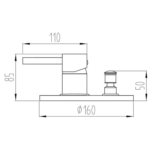 LUA SHOWER-BATH TAP BLACK CONCEALED - OkBaths