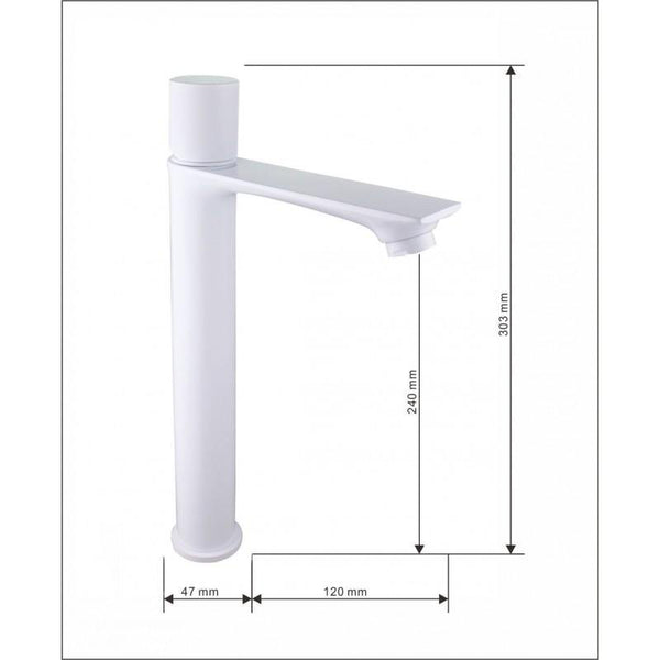 ROYO ONE BASIN TAP WHITE TALL - OkBaths