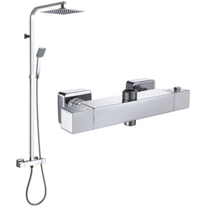 TIM BATH-SHOWER SET WITH SQUARE RAIN SHOWER THERMOSTATIC - OkBaths