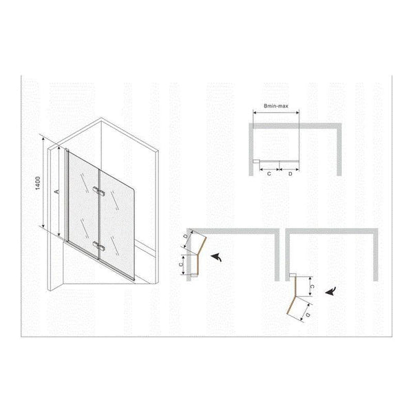 FELIX BATH SCREEN 3 PANELS 1000x1400 - OkBaths