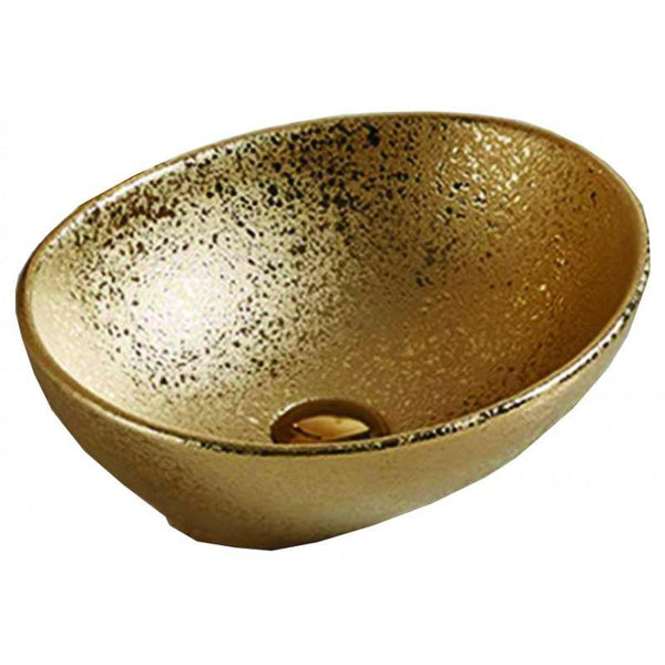 ELZA COUNTERTOP BASIN 400x340mm STRUCTURE GOLD - OkBaths