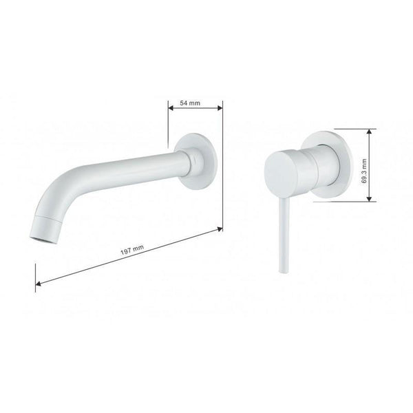 ALMA WALL MOUNTED BASIN TAP WHITE - OkBaths