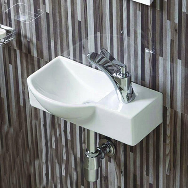 HUGO COUNTERTOP BASIN 400x220mm  WHITE - OkBaths