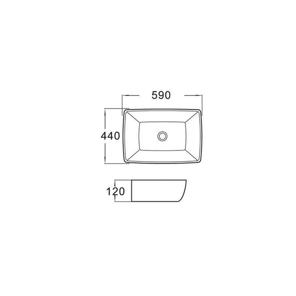 ANA COUNTERTOP BASIN 590x440mm WHITE - OkBaths