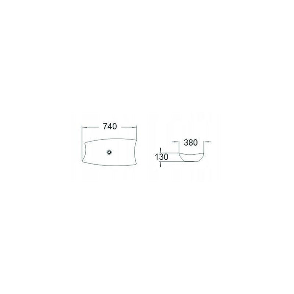 DELIA COUNTERTOP BASIN 740x380mm WHITE - OkBaths