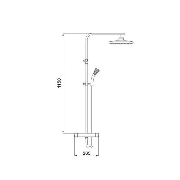 TIM BATH-SHOWER SET WITH SQUARE RAIN SHOWER THERMOSTATIC - OkBaths