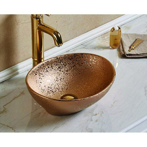 ELZA COUNTERTOP BASIN 400x340mm COPPER - OkBaths