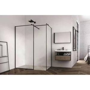 FOX SHOWER WALK IN BLACK,6mm GLASS THICKNESS - OkBaths