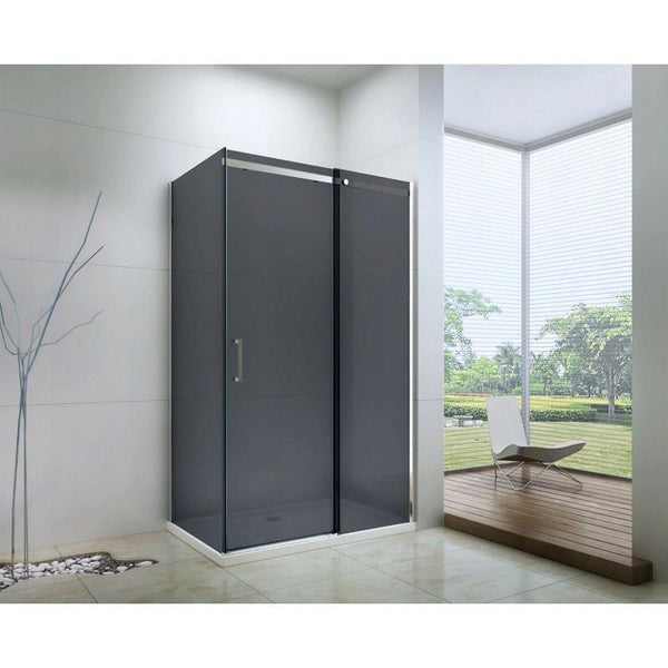 OMEGA SHOWER ENCLOSURE WITH SLIDING DOOR,GLASS THICKNESS 8mm,GREY - OkBaths