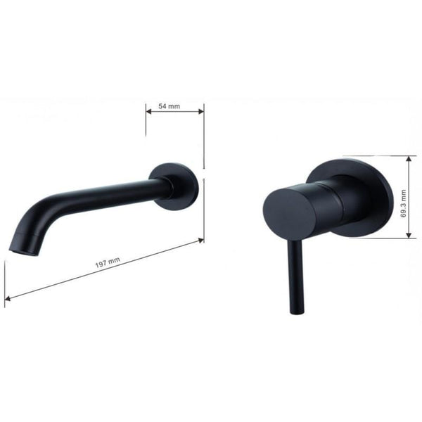 ALMA WALL MOUNTED BASIN TAP BLACK - OkBaths