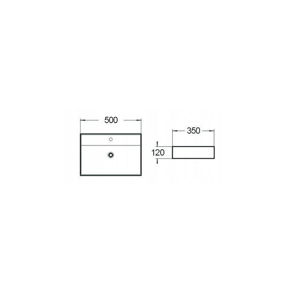 BLANCA COUNTERTOP BASIN 500x350mm WHITE - OkBaths