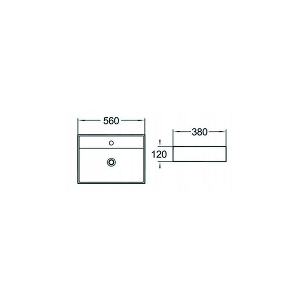 BLANCA COUNTERTOP BASIN 560x380mm WHITE - OkBaths