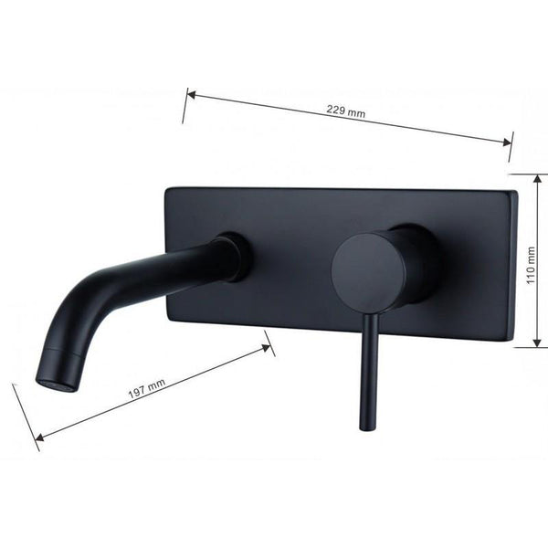 ALMA WALL MOUNTED BASIN TAP BLACK - OkBaths