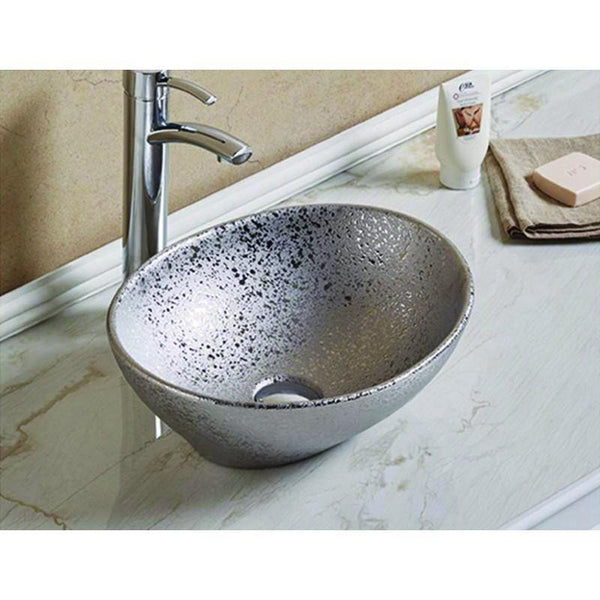 ELZA COUNTERTOP BASIN 400x340mm SILVER - OkBaths