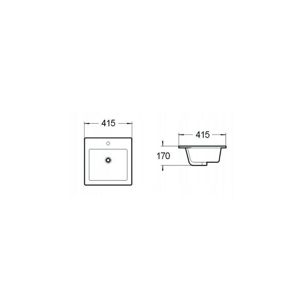 STELLA RECESSED BASIN 415x415mm WHITE