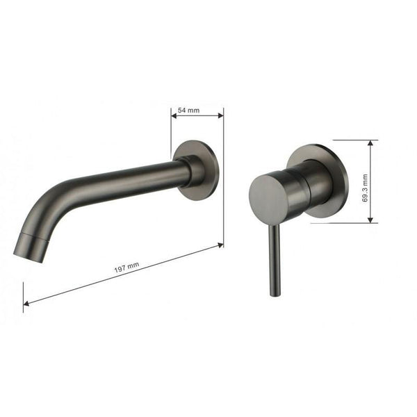 ALMA WALL MOUNTED BASIN TAP GRAPHITE - OkBaths