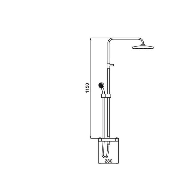 DENIS SHOWER SET WITH ROUND RAIN SHOWER THERMOSTATIC - OkBaths