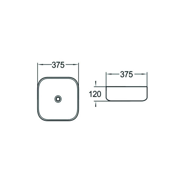 SARA COUNTERTOP BASIN 370x370mm WHITE