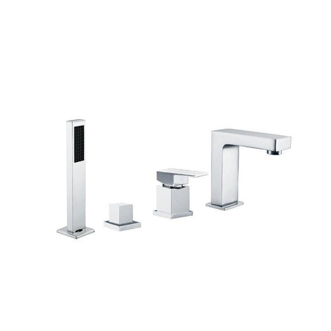 CUBE BATHTUB TAP CHROME 4 OUTPUTS - OkBaths