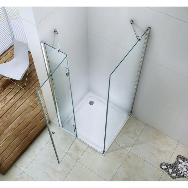 ROMA SHOWER ENCLOSURE WITH HINGED DOOR,TRANSPARENT,6mm GLASS THICKNESS - OkBaths