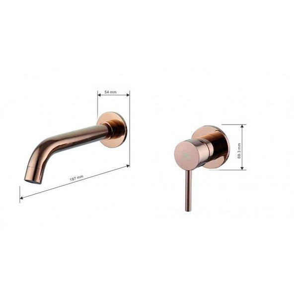 ALMA WALL MOUNTED BASIN TAP ROSE GOLD - OkBaths