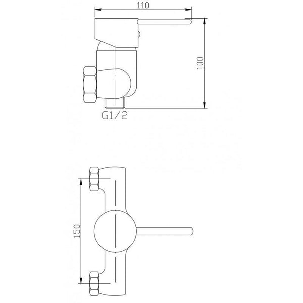 LUA SHOWER-BATH TAP CHROME +1 MORE COLOUR - OkBaths