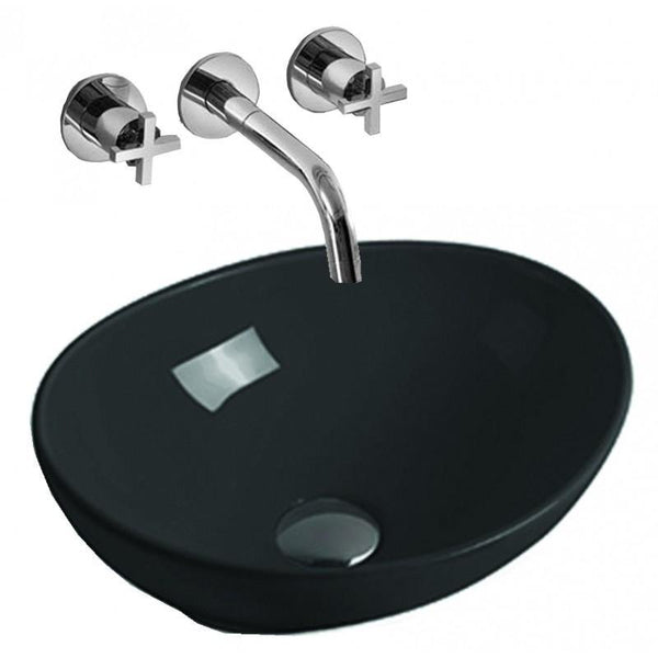 ELZA COUNTERTOP BASIN 400x340mm BLACK - OkBaths