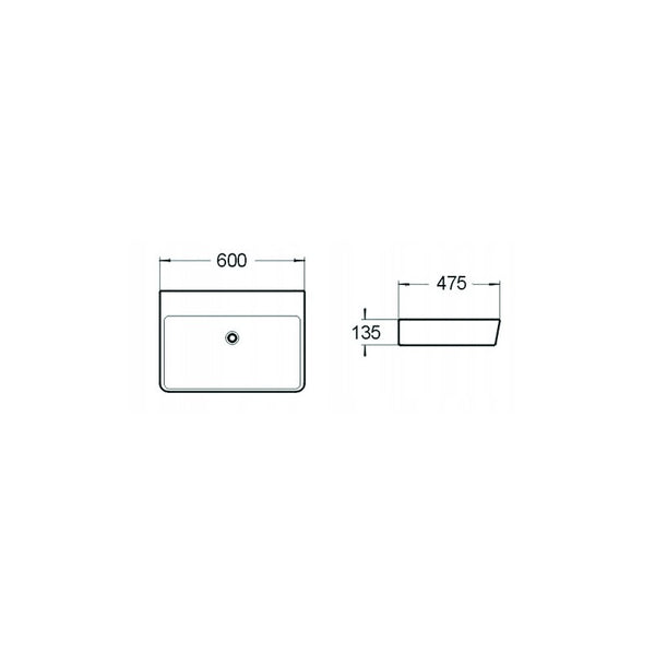 MEXEN LILI COUNTERTOP BASIN 600x470mm WHITE