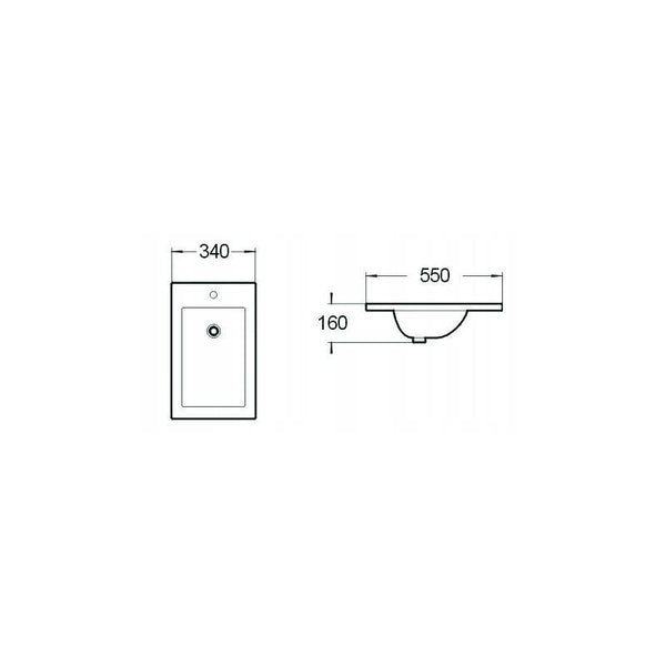 ALIR RECESSED BASIN 500x340mm WHITE - OkBaths