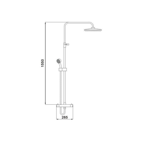 DENIS SHOWER SET WITH SQUARE RAIN SHOWER THERMOSTATIC - OkBaths