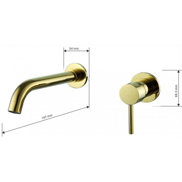 ALMA WALL MOUNTED BASIN TAP GOLD - OkBaths