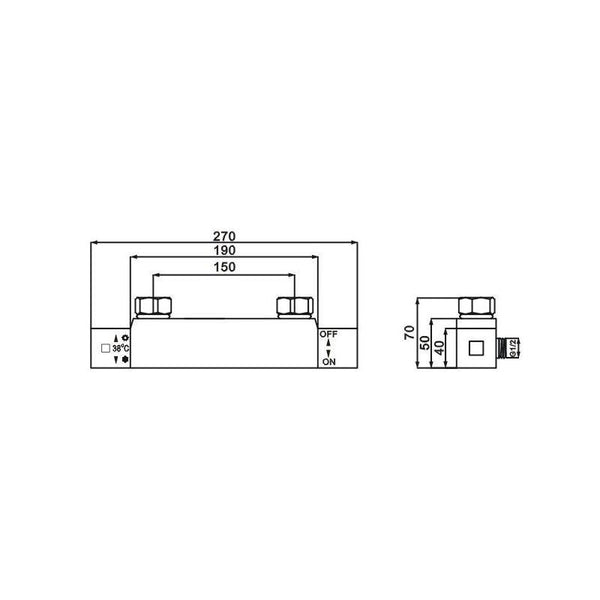 DENIS SHOWER SET WITH SQUARE RAIN SHOWER THERMOSTATIC - OkBaths