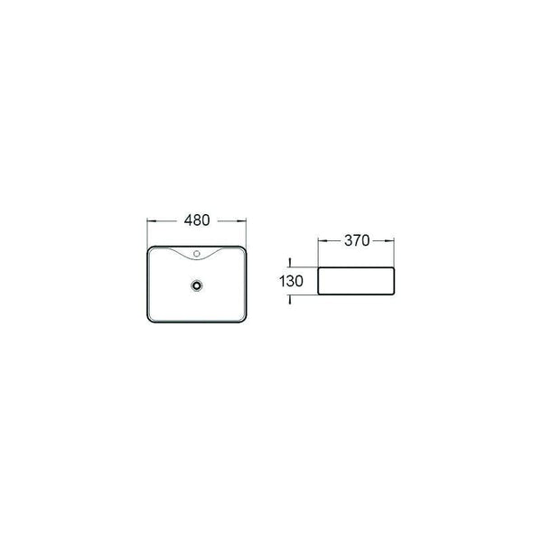 EVA COUNTERTOP BASIN 490x370mm WHITE - OkBaths