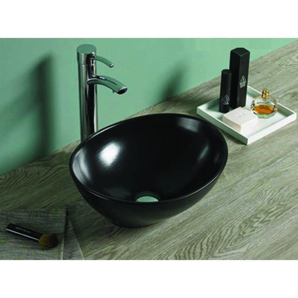 ELZA COUNTERTOP BASIN 400x340mm BLACK - OkBaths