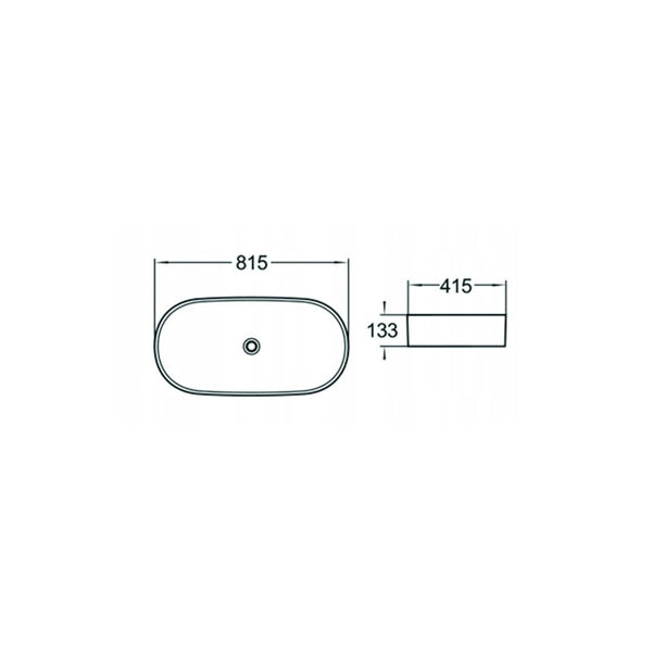 SUZANA COUNTERTOP BASIN 815x415mm WHITE