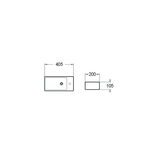 INEX COUNTERTOP BASIN 450x250mm WHITE - OkBaths