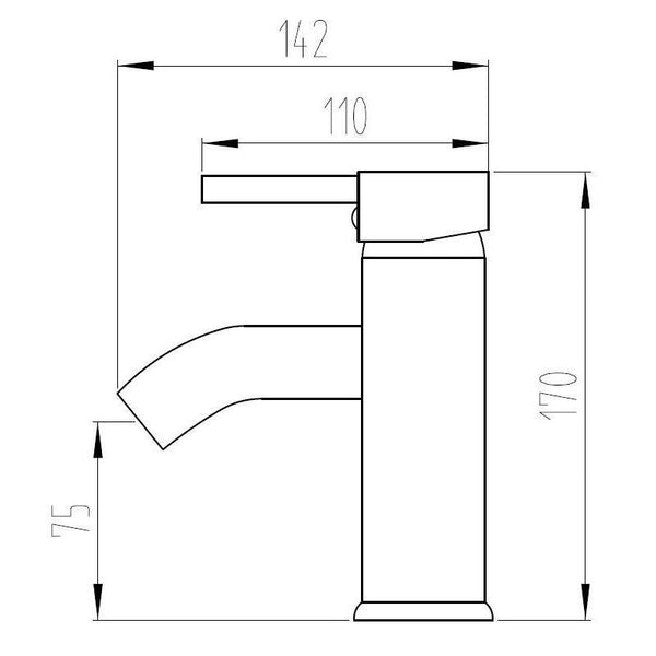 LUA BASIN TAP BLACK - OkBaths