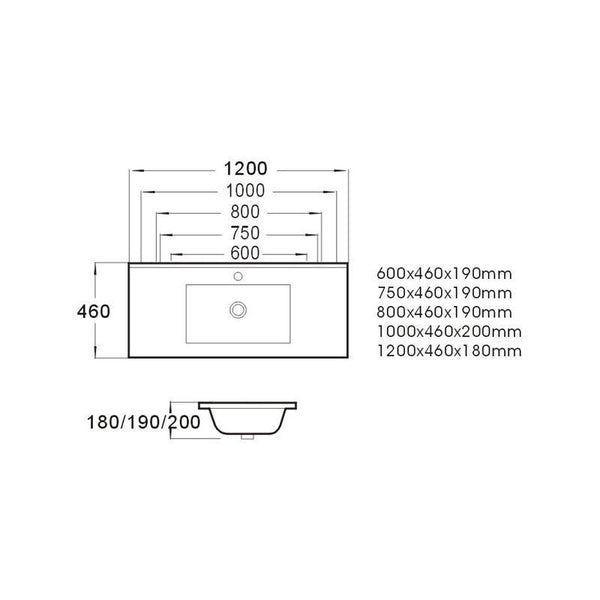 ATENA RECESSED BASIN MANY SIZES - OkBaths