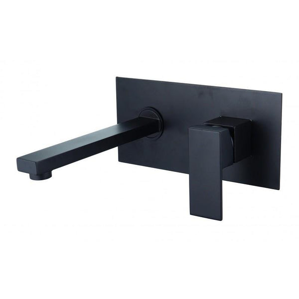 CUBE WALL MOUNTED BASIN TAP BLACK - OkBaths