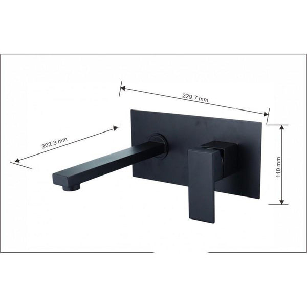 CUBE WALL MOUNTED BASIN TAP BLACK - OkBaths