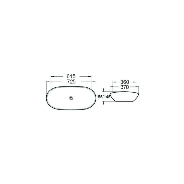 GABI COUNTERTOP BASIN 615x360mm WHITE - OkBaths