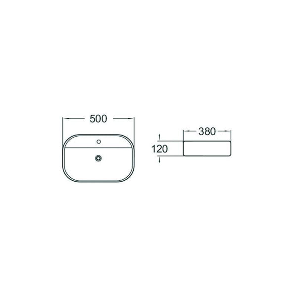 ERIS COUNTERTOP BASIN 500x380mm WHITE - OkBaths