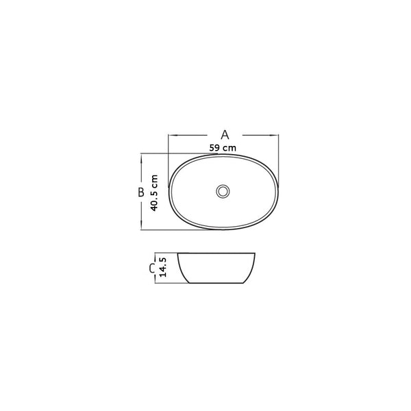 VIKI COUNTERTOP BASIN 590x405mm WHITE