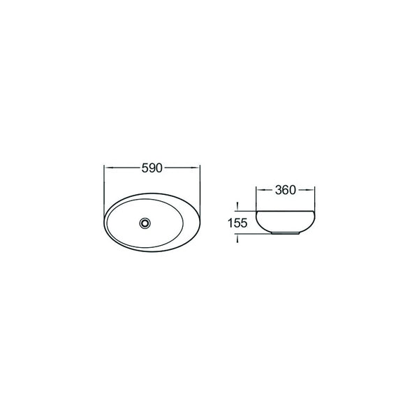 MEXEN MALWA COUNTERTOP BASIN 590x360mm WHITE