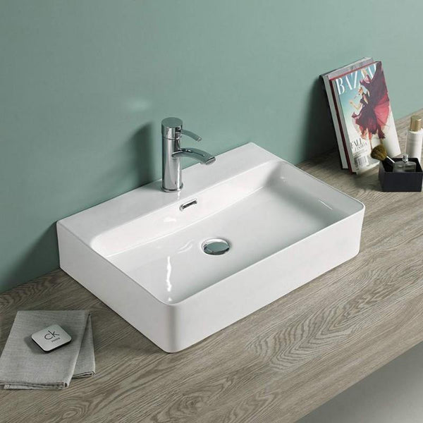 LARA COUNTERTOP BASIN 600x420mm WHITE - OkBaths