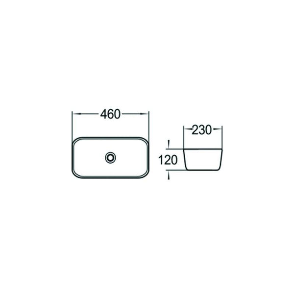 KLARA COUNTERTOP BASIN 460x230mm WHITE - OkBaths