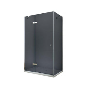 ROMA SHOWER ENCLOSURE WITH HINGED DOOR,GREY 6mm GLASS THICKNESS - OkBaths