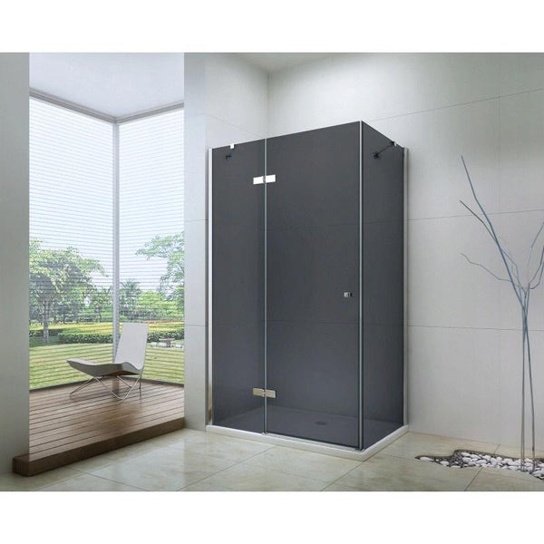 ROMA SHOWER ENCLOSURE WITH HINGED DOOR,GREY 6mm GLASS THICKNESS - OkBaths